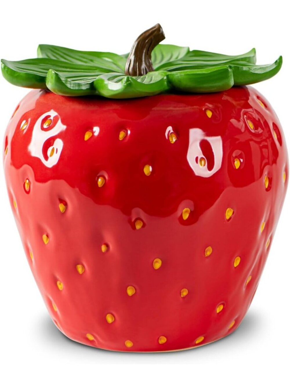 Red Ceramic Candy Jar with Lid - Strawberry Candy Container for Party & Home